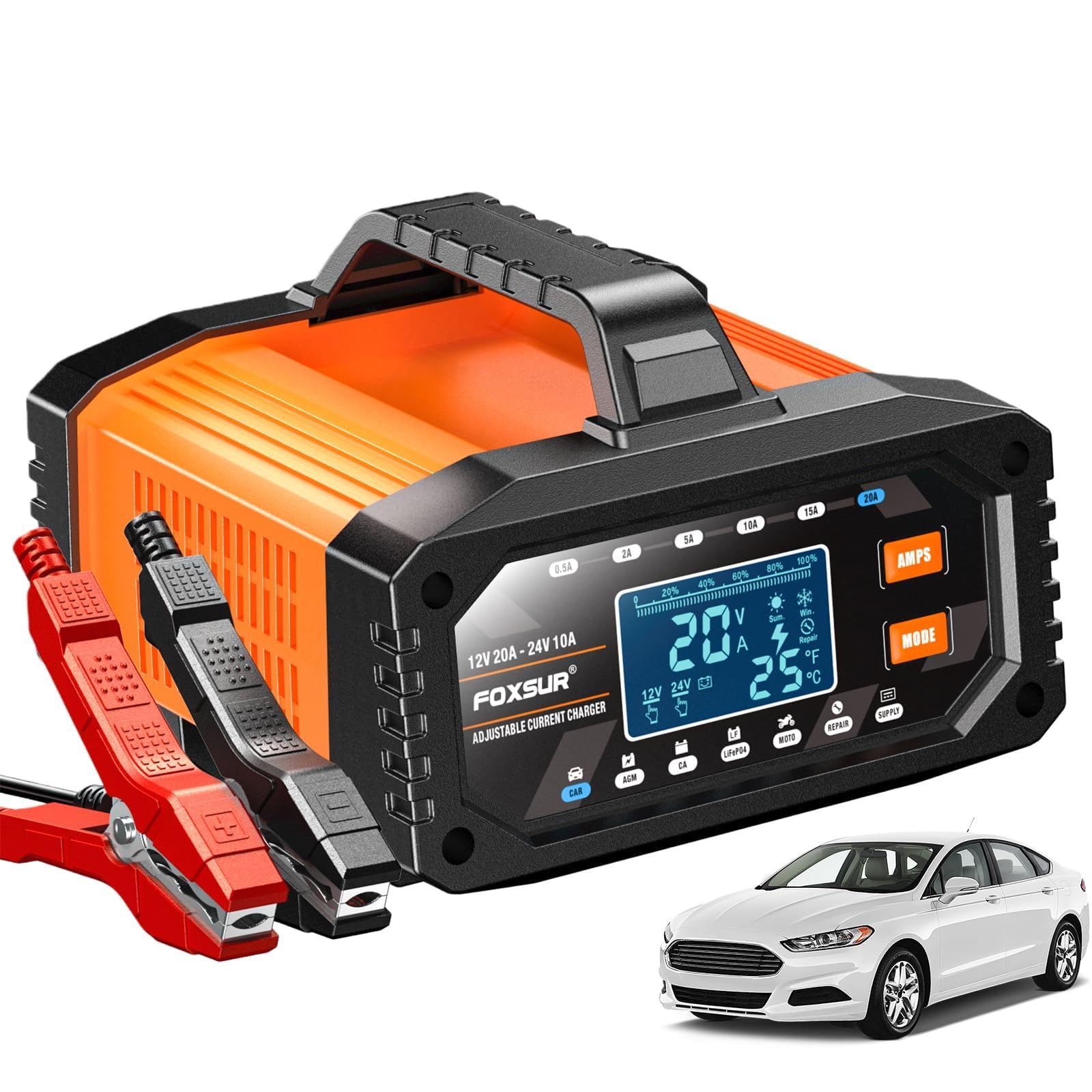 Ładowarka do akumulatorów 12 V/24 V - automatyczne urządzenie podtrzymujące akumulator samochodowy (UE)