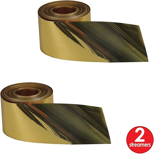 Miniatura 4 de Beistle Serpentinas de cumpleaños de plástico metálico para interiores y exteriores, para recepciones de boda, fiestas de graduación, decoraciones