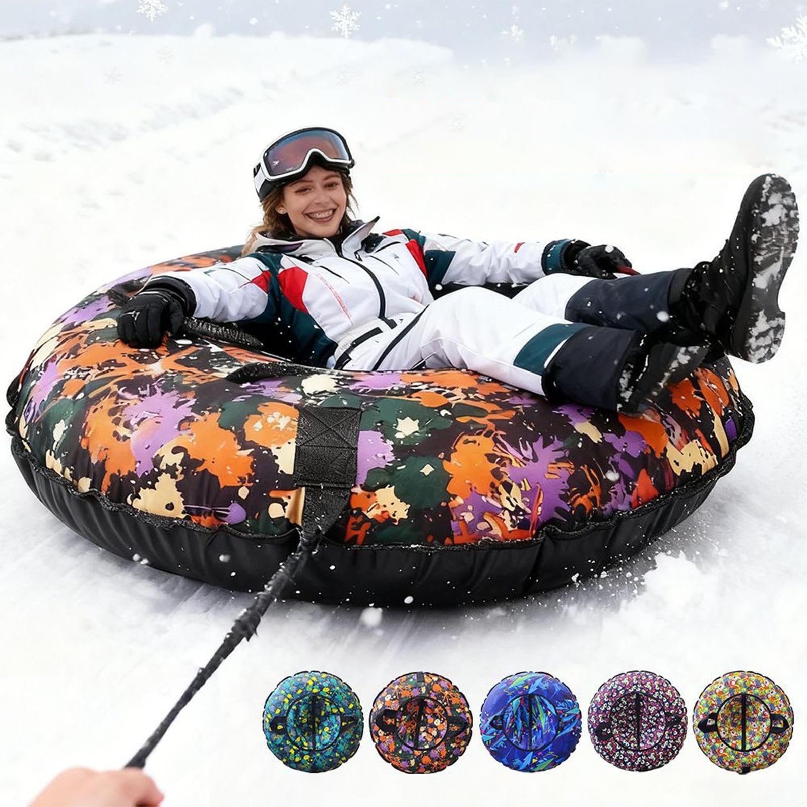 Tubes à neige gonflables résistants en PVC avec poignées, 104 cm, luge pour adultes, extérieur, camping, pêche, pelouse, enfants, Noël, piscine, hiver