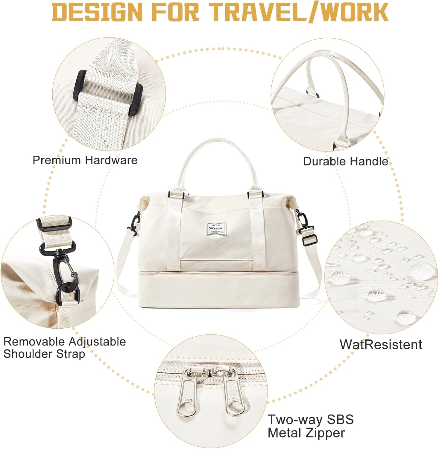 Travel Duffel Bag with Shoes Compartment, Overnight Weekender Bags for Women,Carry on Personal Item Bag
