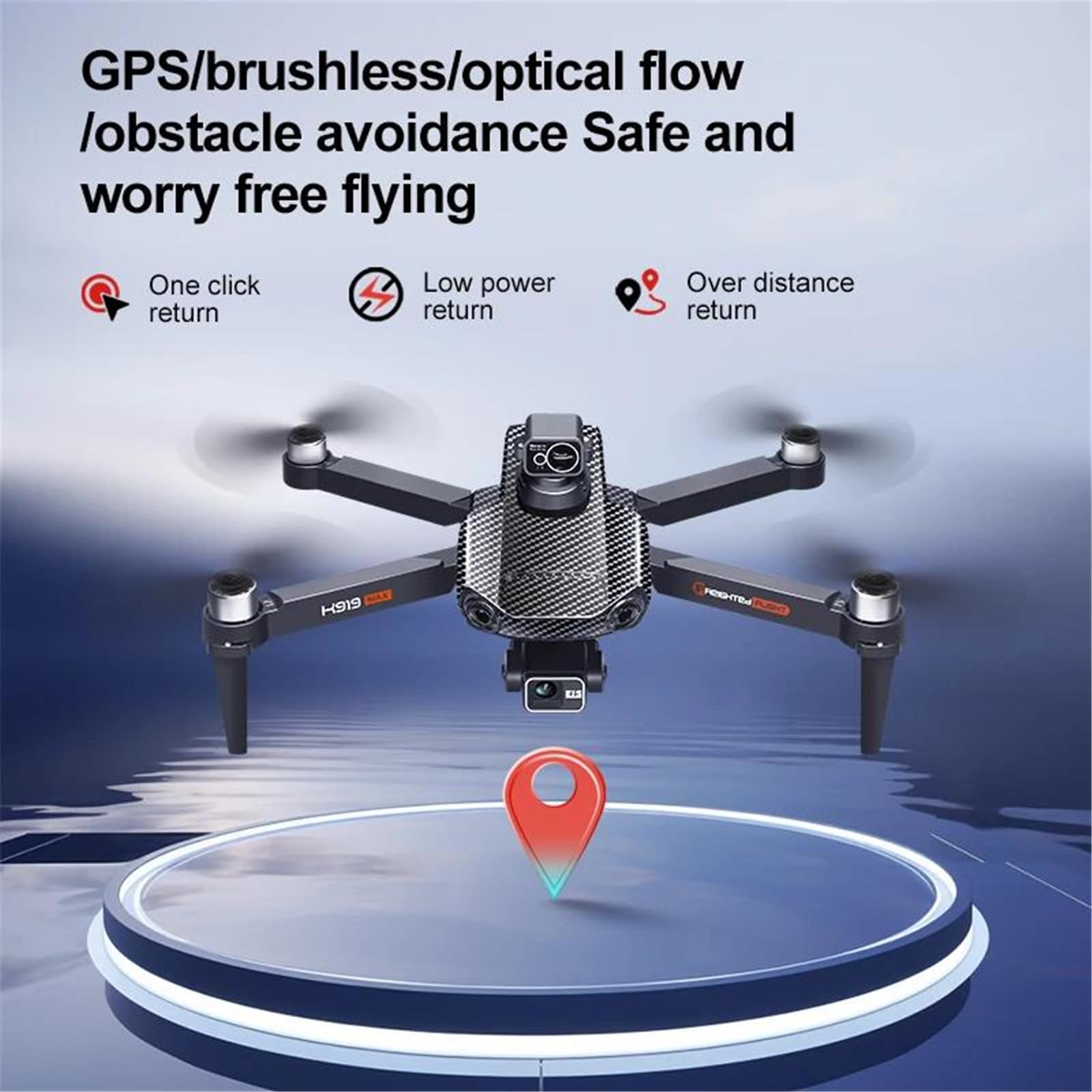 Single battery,Laser OAS,dron k919 max gps 5g profesjonalny 8k hd z 3-osiowym gimbalem, sterowaniem kamerą eis i ekranem, bezszczotkowy dron fpv z funkcją omijania przeszkód