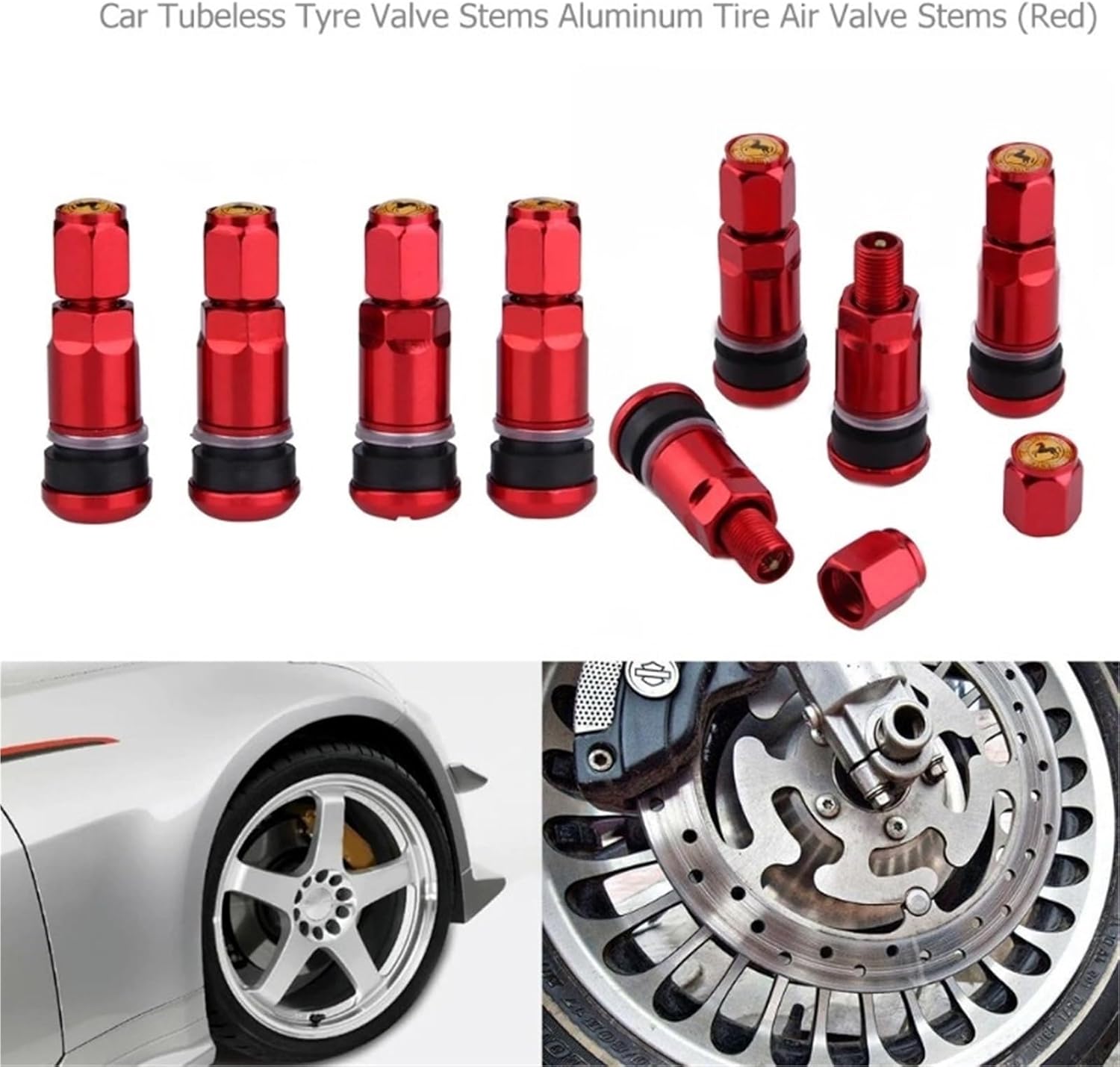 24pcs Car Tubeless Wheel Tyre Valve Stems Aluminum Alloy Tire Stem Caps Auto Accessories(Gold)