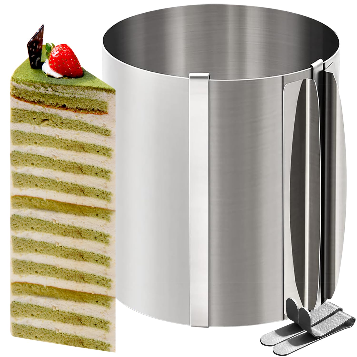 Powmag Verstellbarer Tortenring 20cm Hoch - Edelstahl Backrahmen 16-30cm Durchmesser