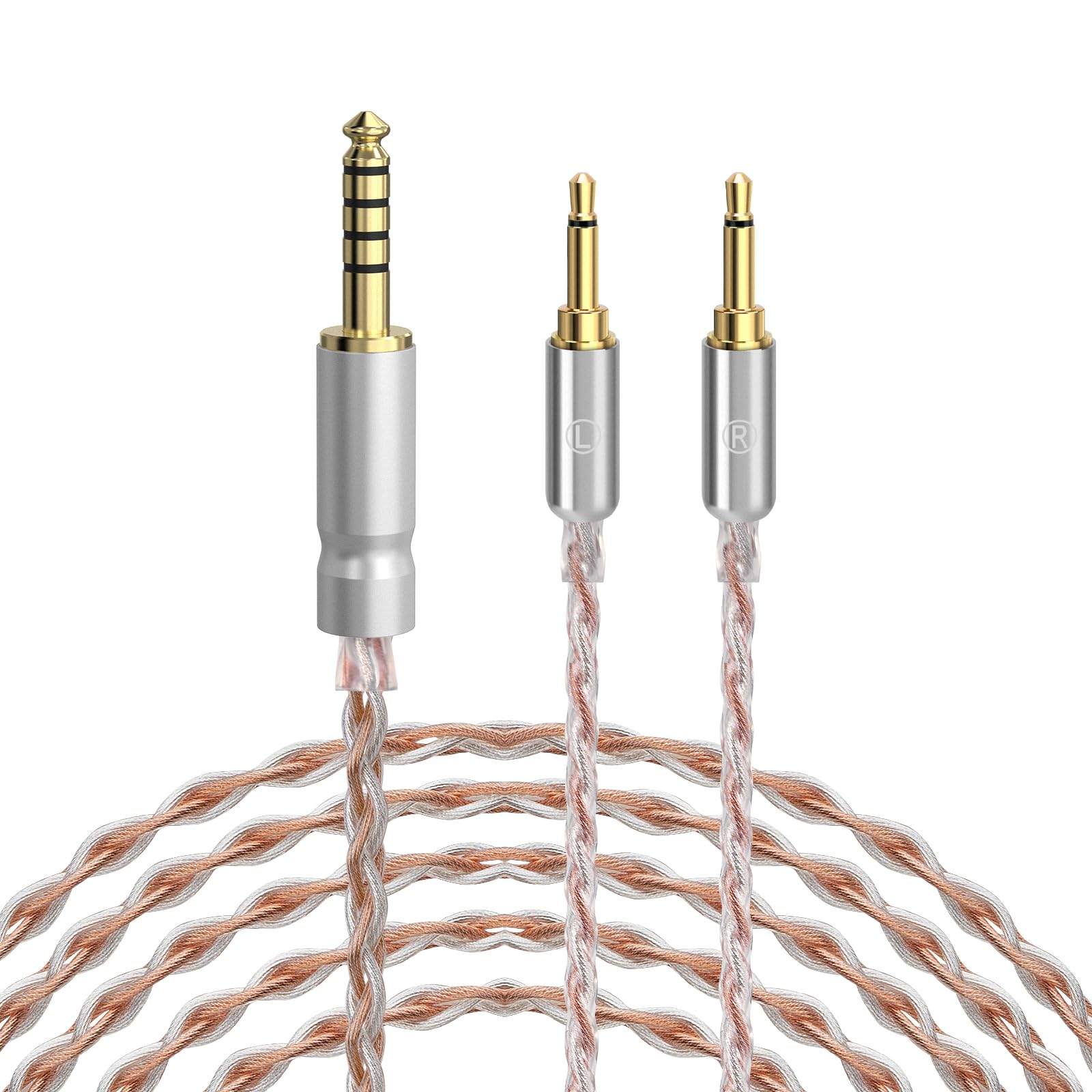 GEEKRIA Apollo 4,4mm Balanced Stecker auf Dual 2,5mm Stecker Upgrade-Kabel für HIFIMAN HE400S, HE-400i, HE560, HE350, HE1000 V2, 4-adrig 6NOCC Kupfer (4,9FT / 1,5M)