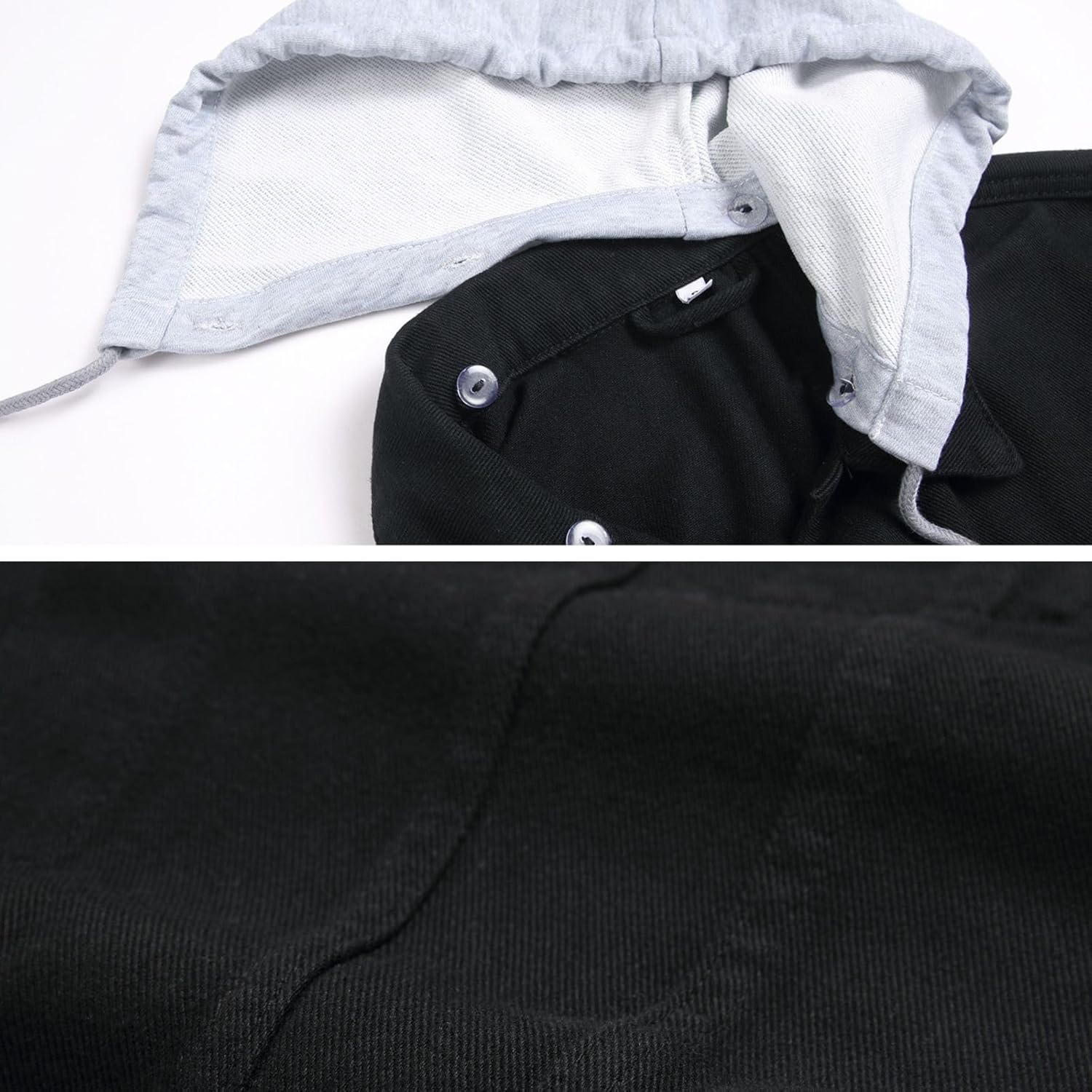 LZLER Men's Jean Jacket Hoodie Classic Casual Loose Fit Long Sleeve Trucker Coat Denim Jacket with Hood - Image 5