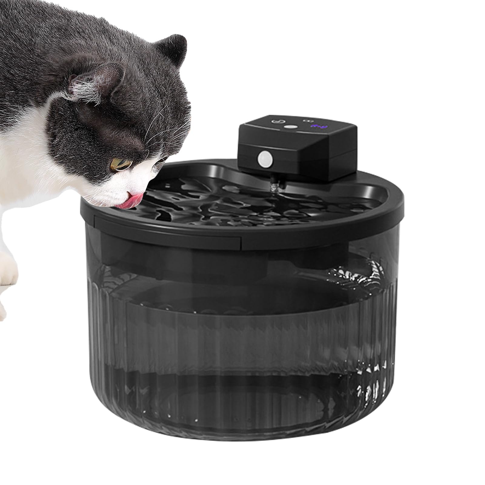 Fontana d'acqua per gatti, wireless, 2 l, abbeveratoio silenzioso per gatti