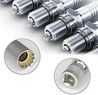 Vista 6 de beypovk Enchufe de bujía de 0.551 in, giratorio de 360 grados, universal, magnético, 12 puntos, unidad de 3/8 pulgadas, juego de herramientas