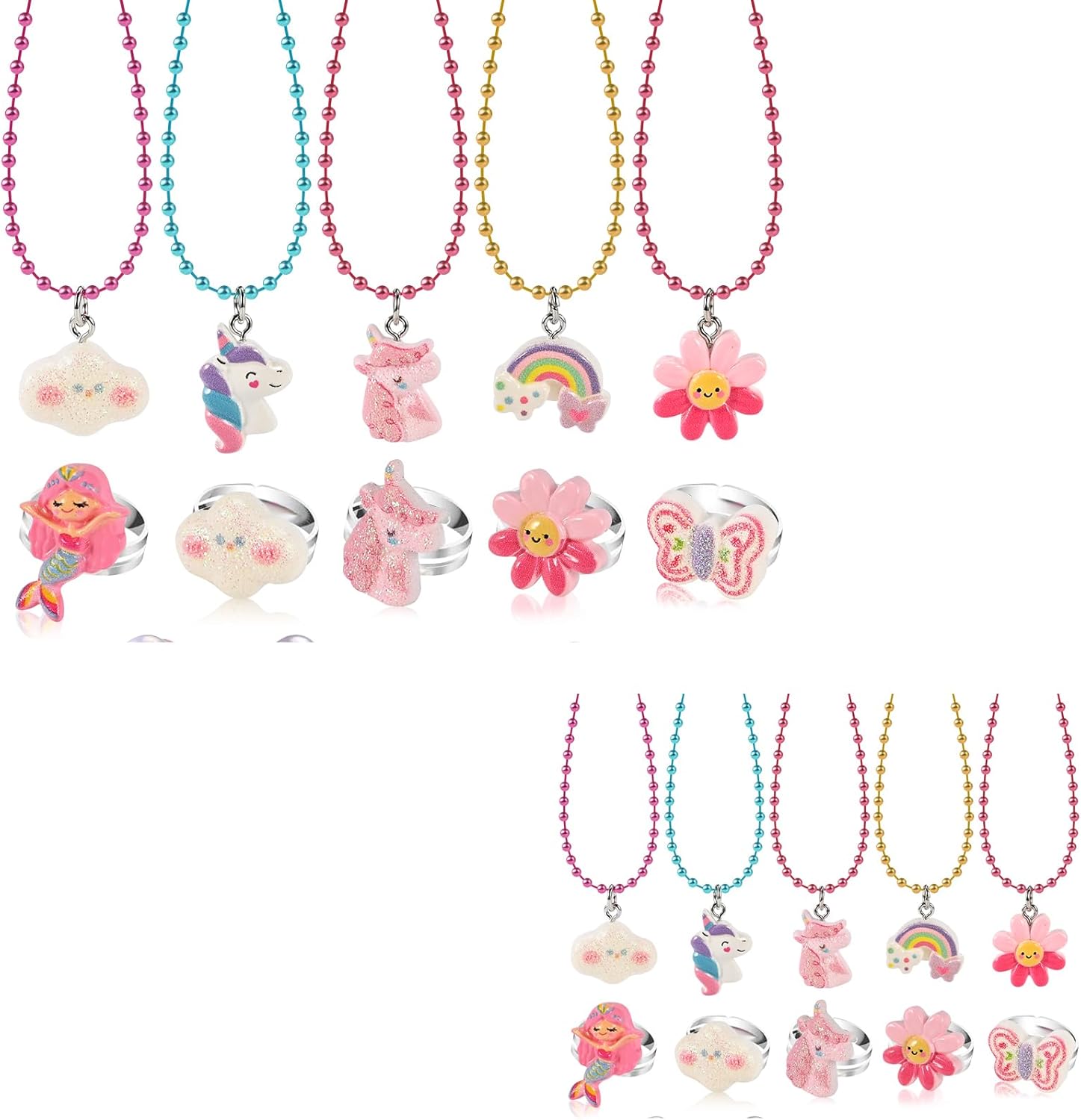 10pcs kid's toy necklaces & 10 bracelets