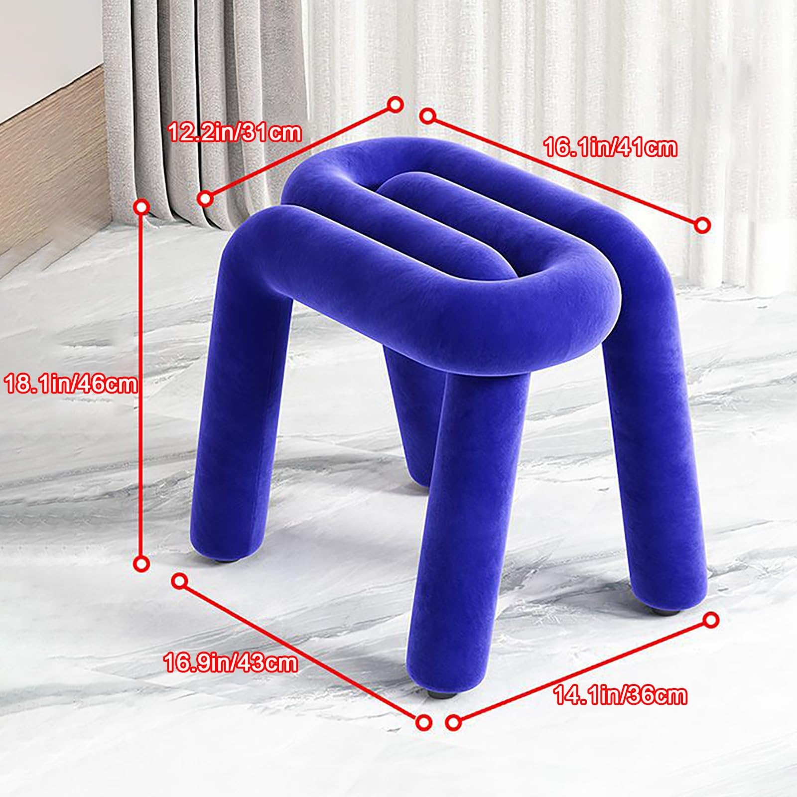 Chaise Coiffeuse en Forme, Chaise de Coiffeuse Géométrique Moderne, Fauteuil Coiffeuse Créative, pour Salle de Maquillage ou Salon, Chambre à Coucher (Color : A-1)