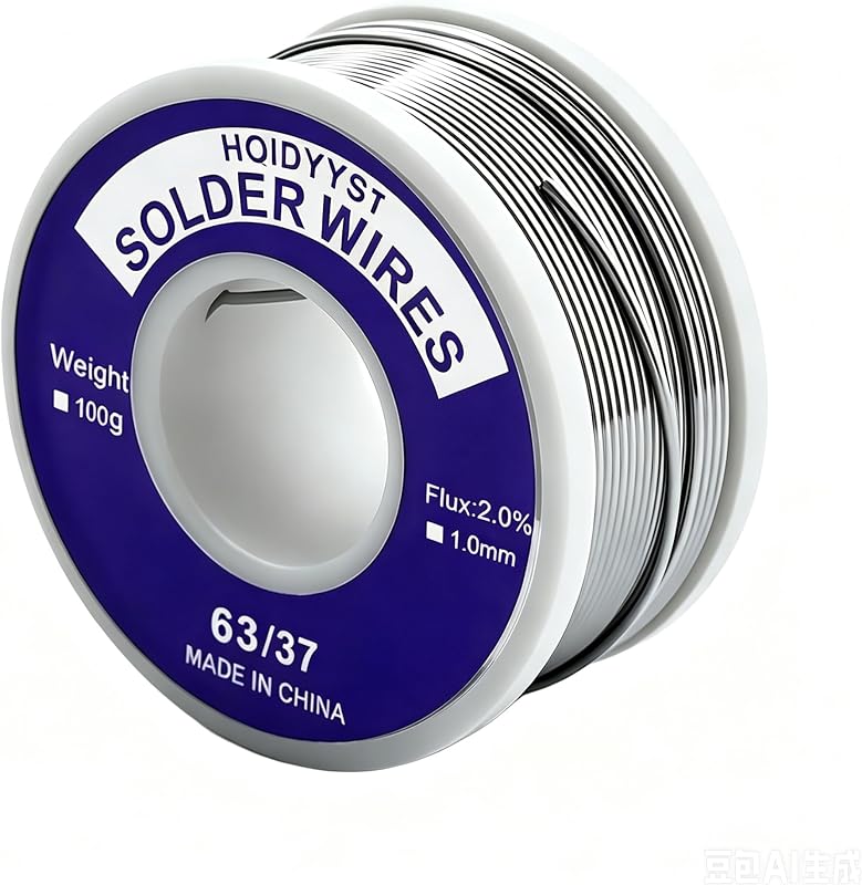 100 g Sn63/37 Alambres de soldadura de resina Alta pureza Baja fusión para reparación de crisol Soldadura de estaño Herramientas de bricolaje Soldadura Reparaciones electrónicas (placas de circuitos, radios, televisores, etc.), contenido 2% de fundente de soldadura (1,0 mm)