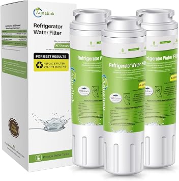 AQUALINK Replacement for EveryDrop Filter 4, Whirlpool UKF8001, 4396395, Maytag UKF8001AXX-200, UKF8001AXX-750, WD-F07, RWF0900A Refrigerator Water Filter, 3 Filters