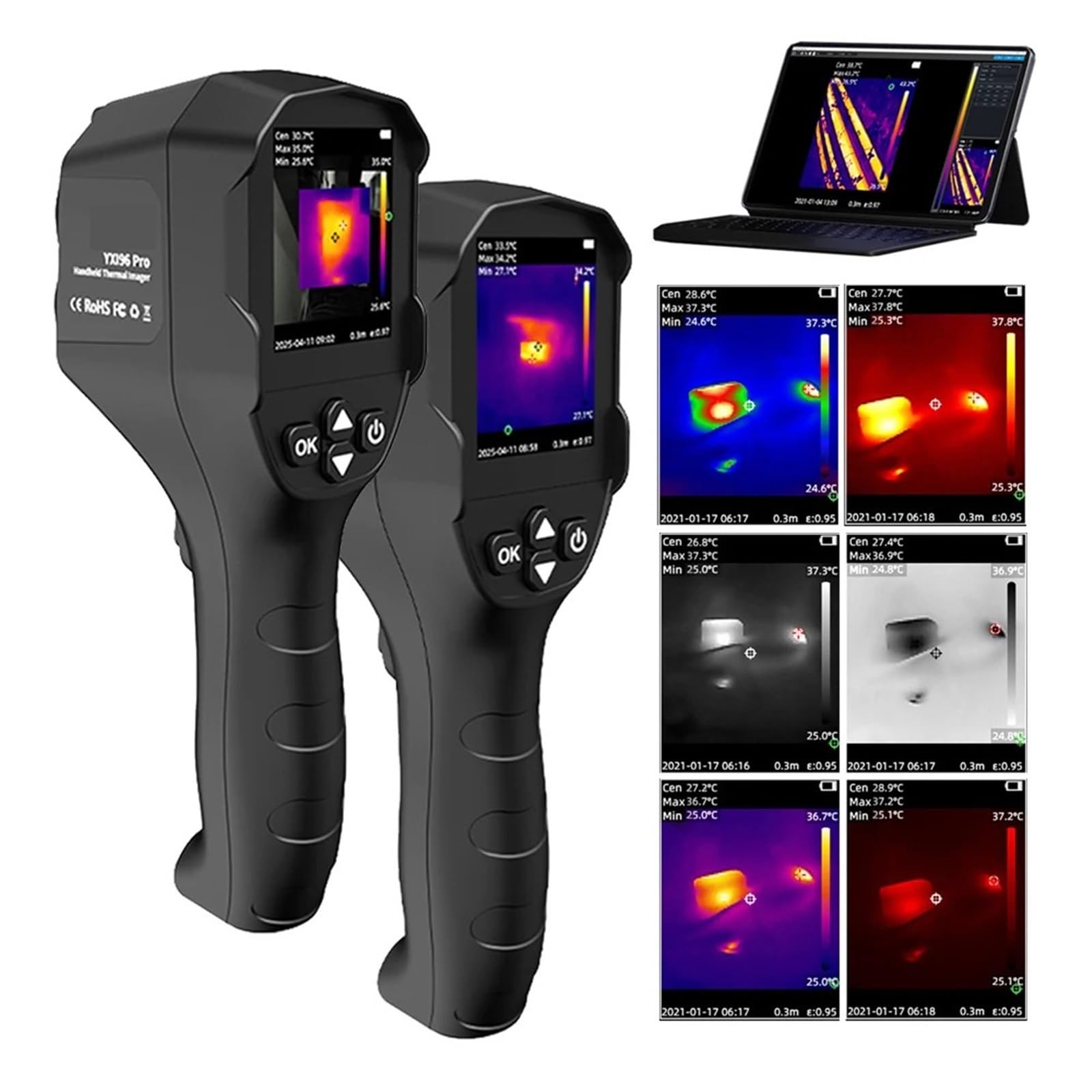Ręczna kamera termowizyjna, kamera termowizyjna o rozdzielczości 240x240 IR. Kamera termowizyjna na podczerwień Szybka anomalia(I96 PRO)