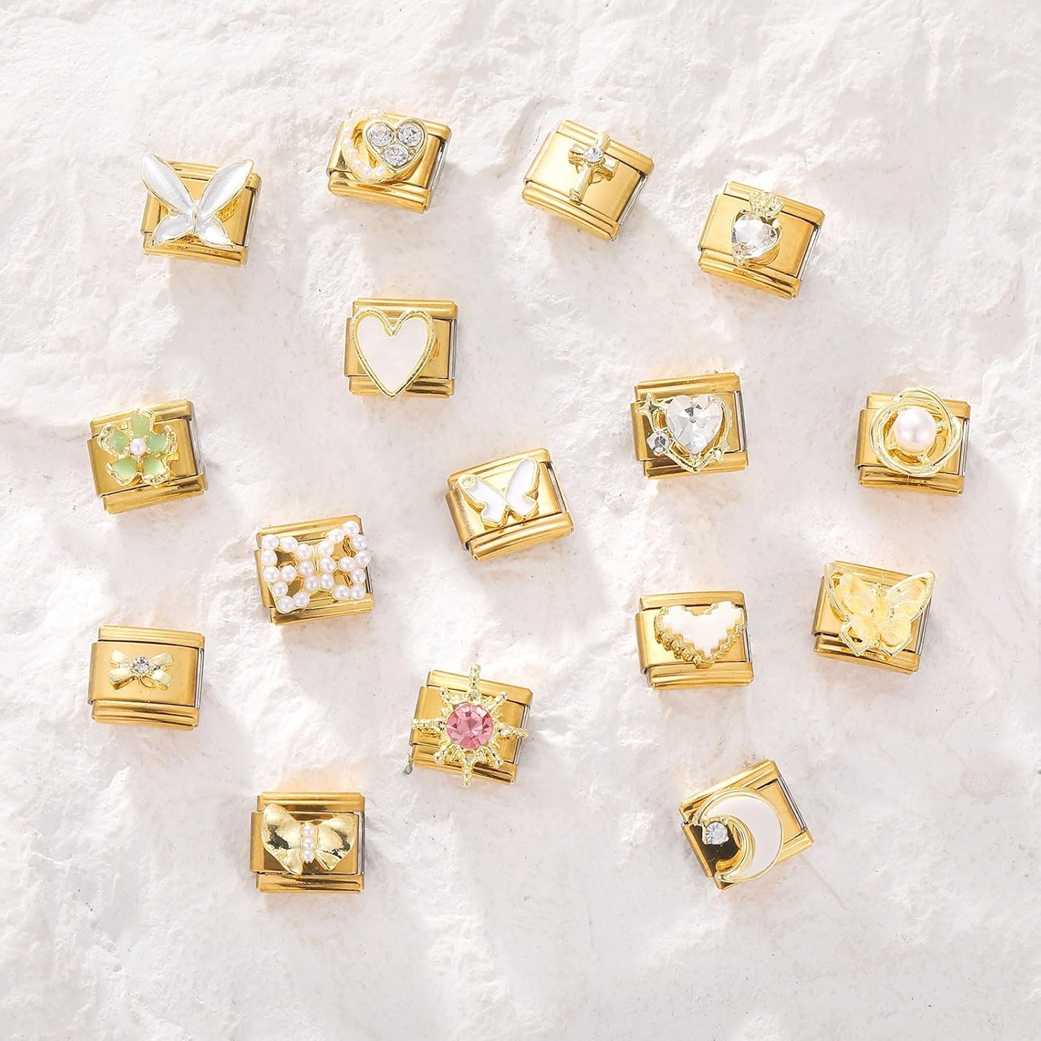 ITingstere Italian Charms Bracelet Sets with 1Pcs Starter Brascelet 9Pcs Charms 9mm Italian Modular Charm Bracelet DIY Module Jewelry Gifts - Image 4