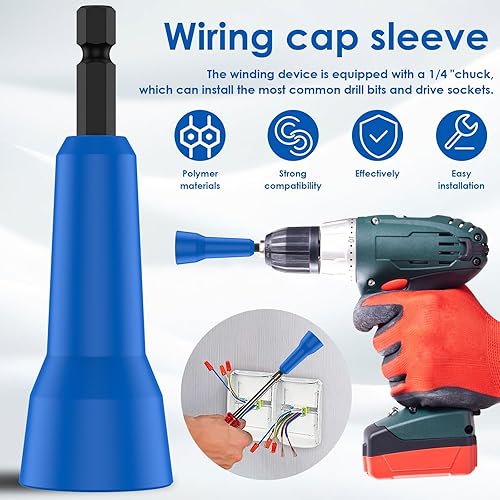 Miniatura 2 de 2 piezas de tornado de tuerca de alambre, conector de alambre giratorio, herramienta multifuncional de torsión de alambre con mandril de 14