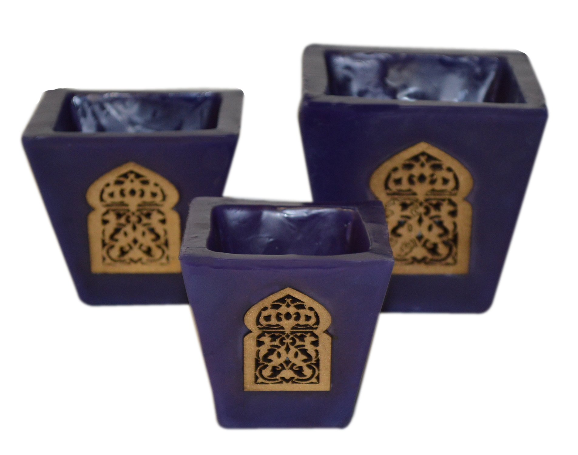 Moroccan Handmade Candle Holder Wax for Tea-Light Votive Home Decoration Set of 3