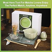 Vista 2 de Matcha Whisk Set, Green Matcha Set, 15 OZ Matcha Bowl with Spout, 8 PCS Perfect Matcha Kit for Making Latte Matcha Lover