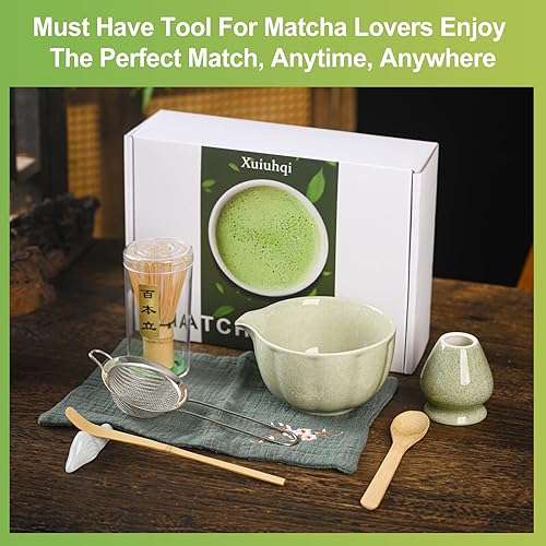 Miniatura 2 de Juego de batidor de matcha, juego de matcha verde, cuenco de matcha de 15 onzas con boquilla, kit perfecto de 8 piezas para hacer amantes del latte