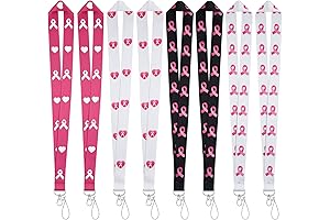 ELECLAND 8 Piece Breast Cancer Awareness Pink Ribbon Lanyards: Perfect Support for a Meaningful Cause