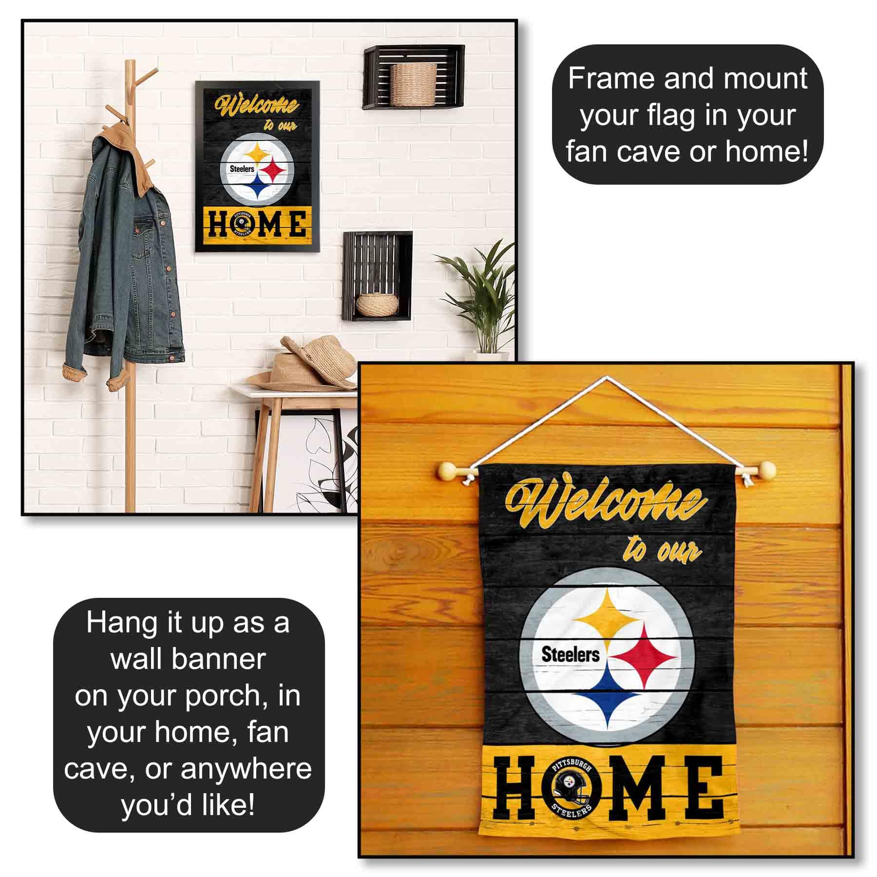 WinCraft Pittsburgh Steelers Welcome Home Dekoracyjna flaga ogrodowa dwustronna baner