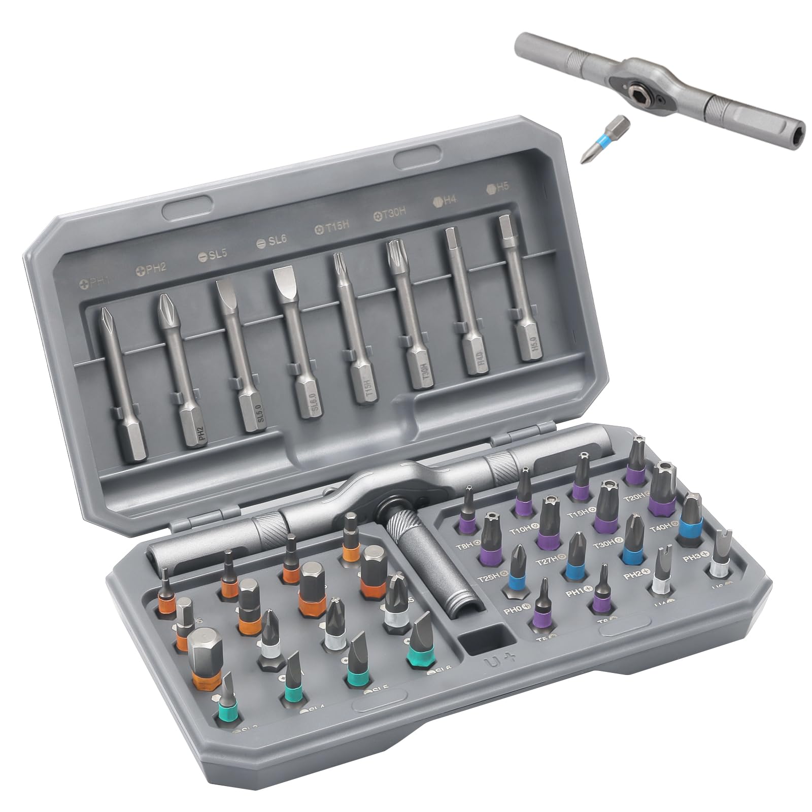 42 in 1 Magnetic Screwdriver Set, T-Handle Ratchet Screwdriver, Multi-Bit Screwdriver Set, Multipurpose Screwdriver for Furniture Assembly, Repair