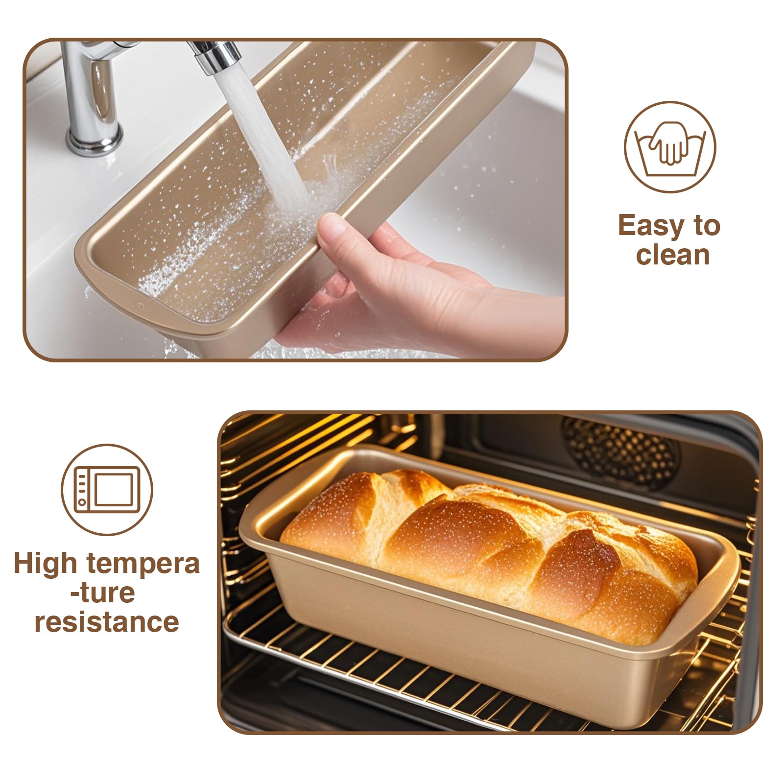 3 Pezzi Stampo Plumcake,Teglia per pane in acciaio al carbonio antiaderente,27.5 x 9,5 x 23,6 Stampo pane,Facile da pulire,Resistente,Ideale per stampo plumcake rettangolare,Stampo per torte