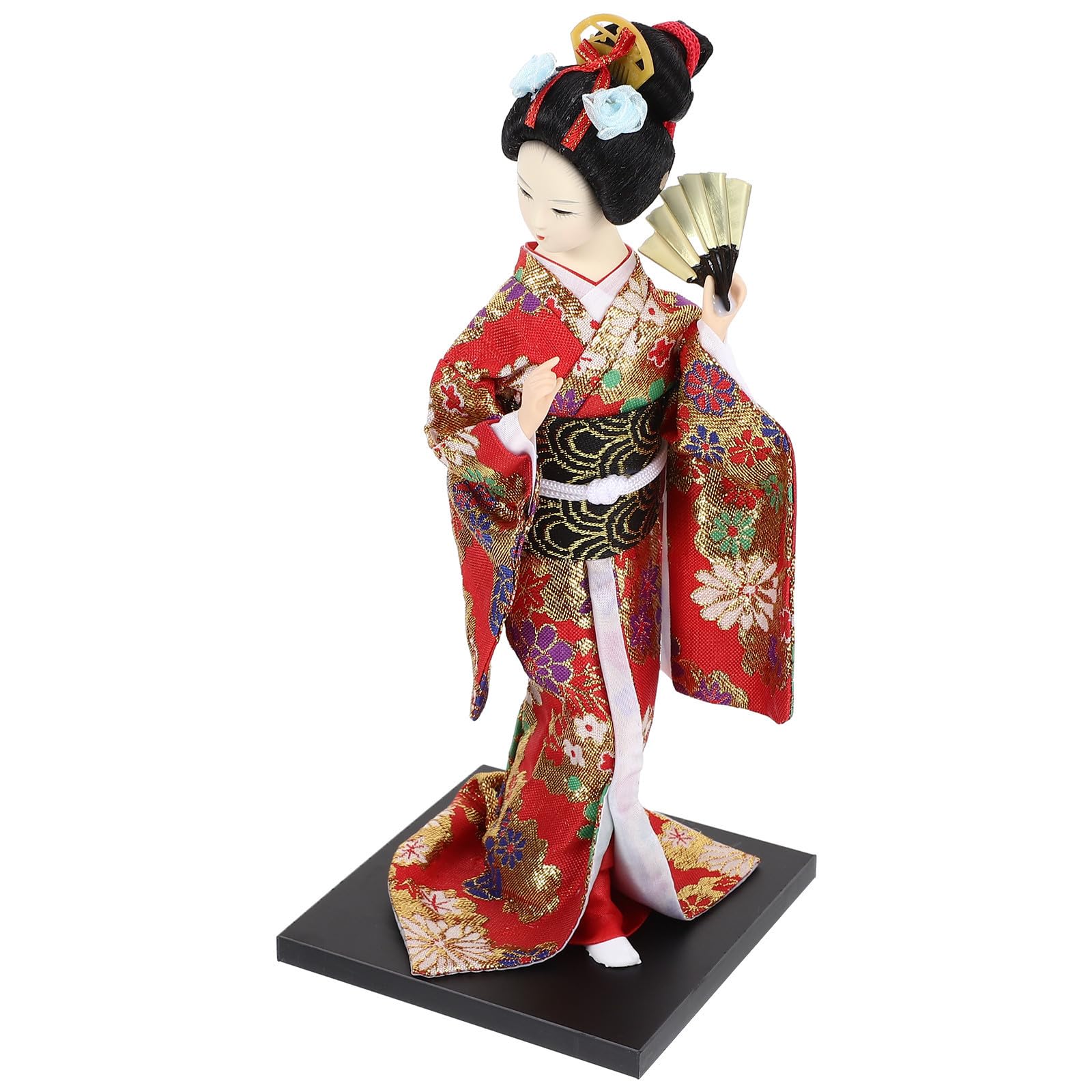 Poupée japonaise en tissu aux finitions soignées pour un objet d'art élégant et raffiné