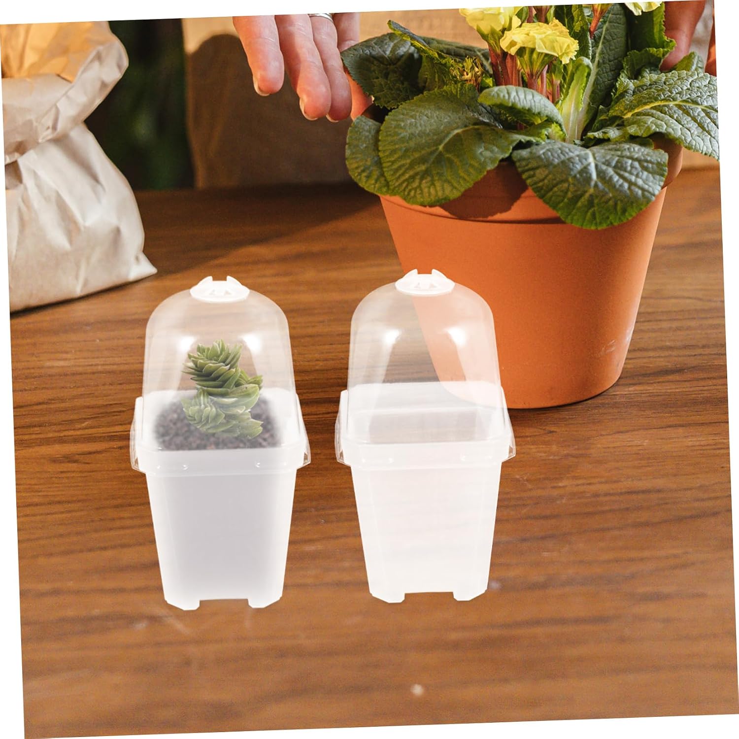 20 Sets of Thicken Flower Nursery Pots Lid Large Plastic Planter Cover for Outdoor Plants