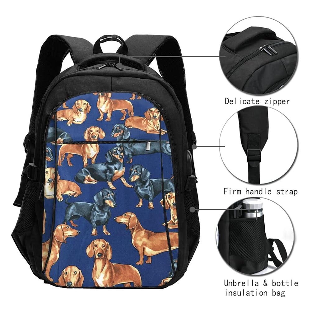 【ダックス】リュックブラック Amazon.co.jp: リュックサック ダックスフンド 犬柄 子供