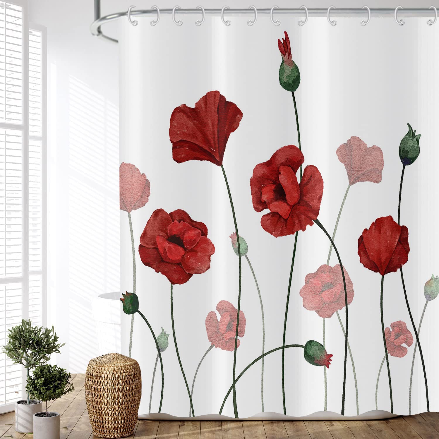 ASDCXZ Shower Curtain Flower 180x200 cm - Image 2