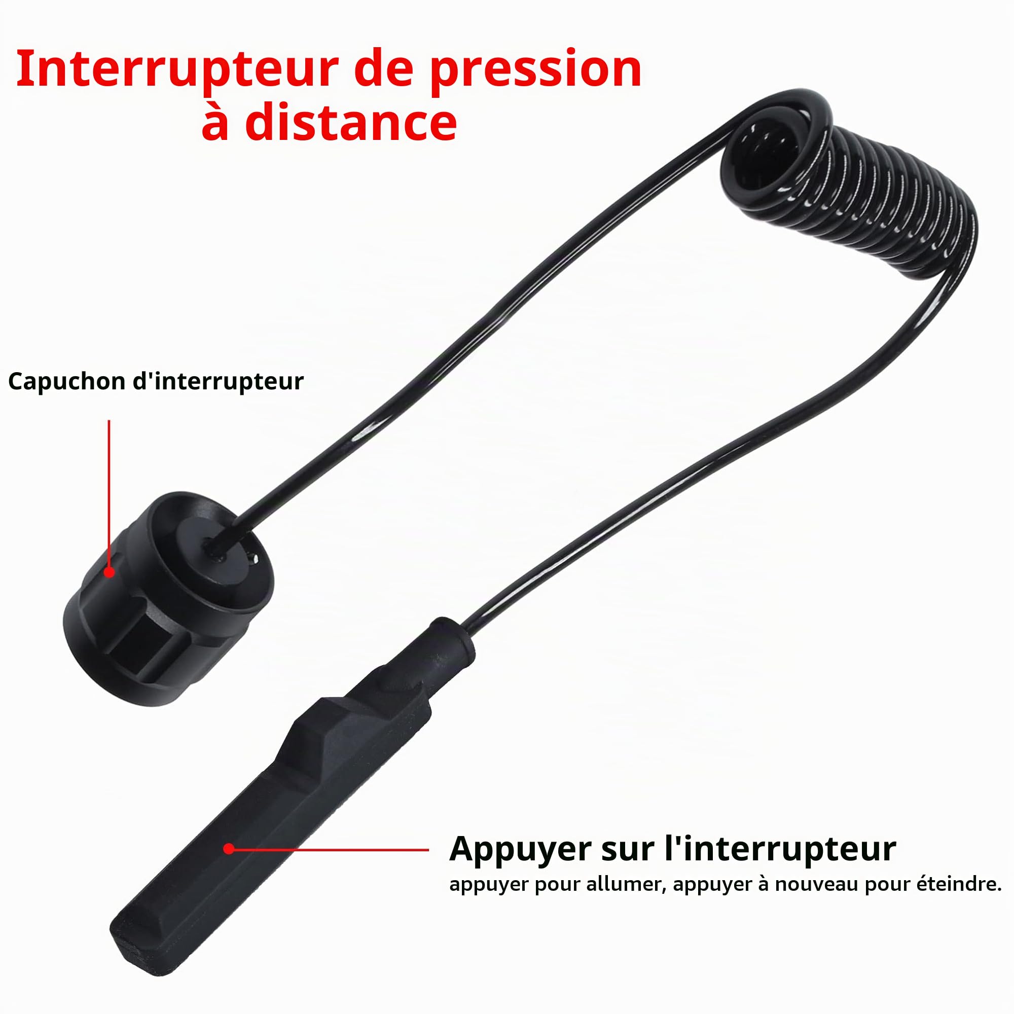 DARKBEAM lampe torche verte Puissante, 501BS Lampe de Poche à lumière Rouge LED Rechargeable, Portable étanche, mise au point rétractable pour la pêche, la Chasse, l'astrophotographie, avec pile &clip