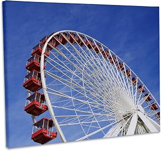 3dRose Illinois, Chicago, Ferris Wheel, Navy Pier - US14 BJA0004 - Jaynes Gallery Museum Grade Canvas Wrap 20x16