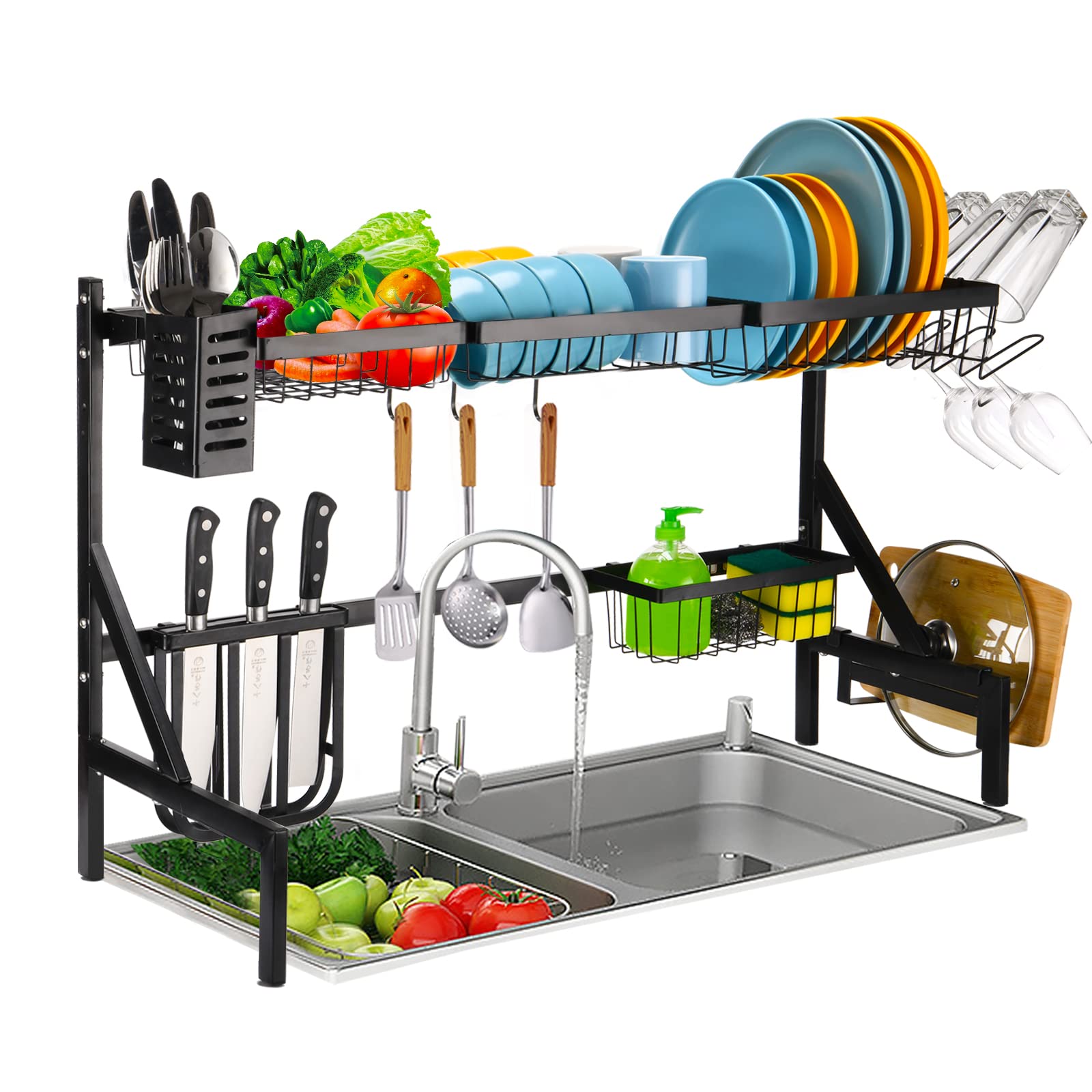 Buy Over The Sink Dish Drying Rack, ASoopher 2 Tier Large Stainless