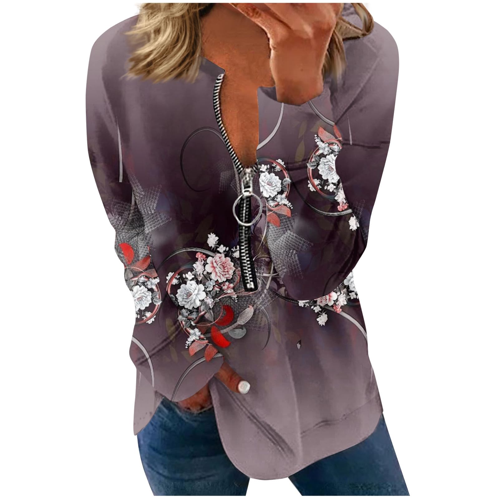 GenericLadies Fall Tops Long Sleeve Ladies Fall Winter Shirts for Ladies Vintage Tops for Work Officce Fashion Tunic Top Boho Tee Tops