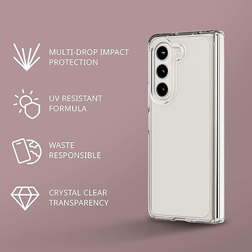 Miniatura 3 de tech21 Funda EvoClear para Samsung Galaxy Z Fold5 - Protección contra impactos - Transparente