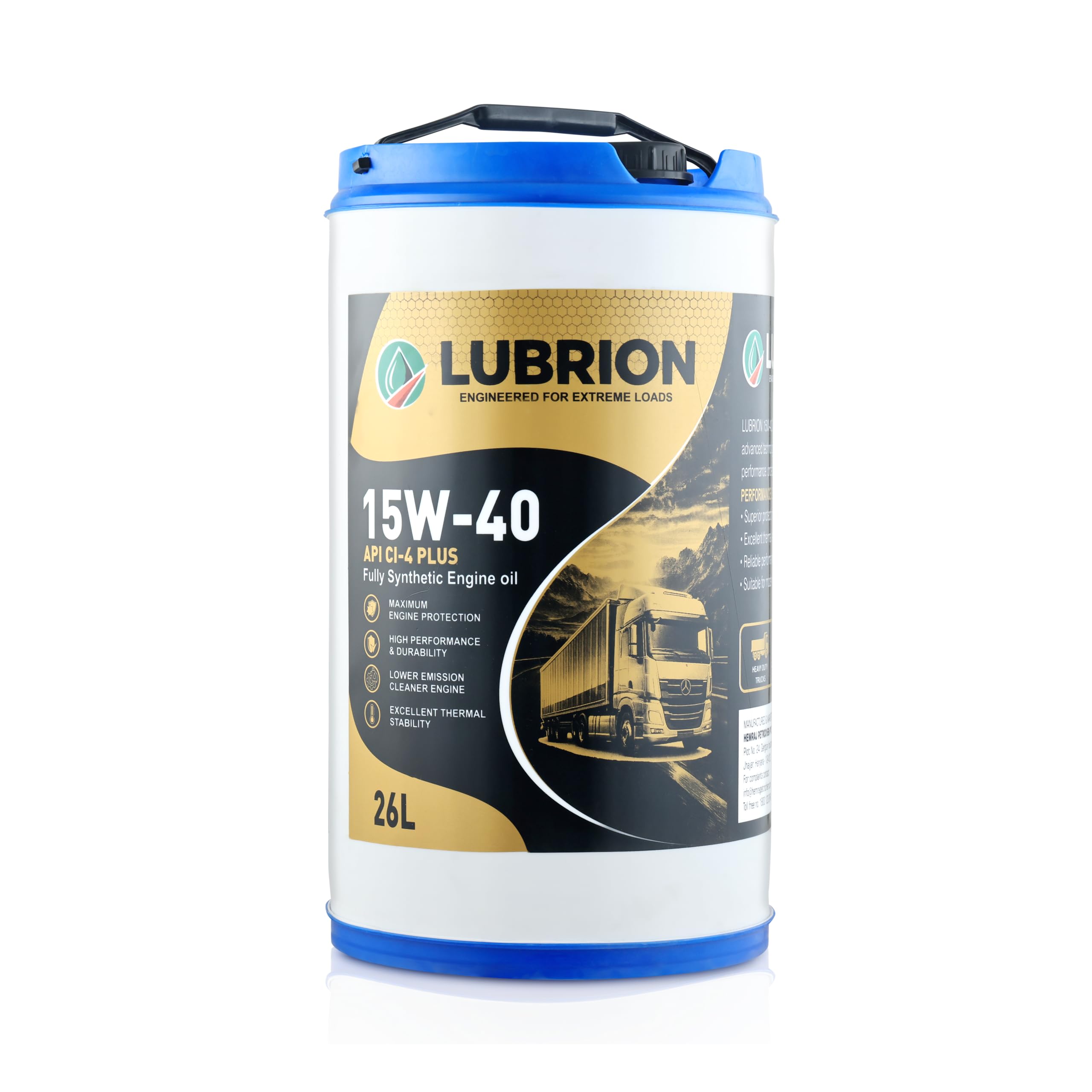 15W-40 Fully Synthetic Diesel Engine Oil 26L | API CI-4 Plus | BS6 Compatible | Heavy Duty Oil for Trucks, Buses & Generators-image-44
