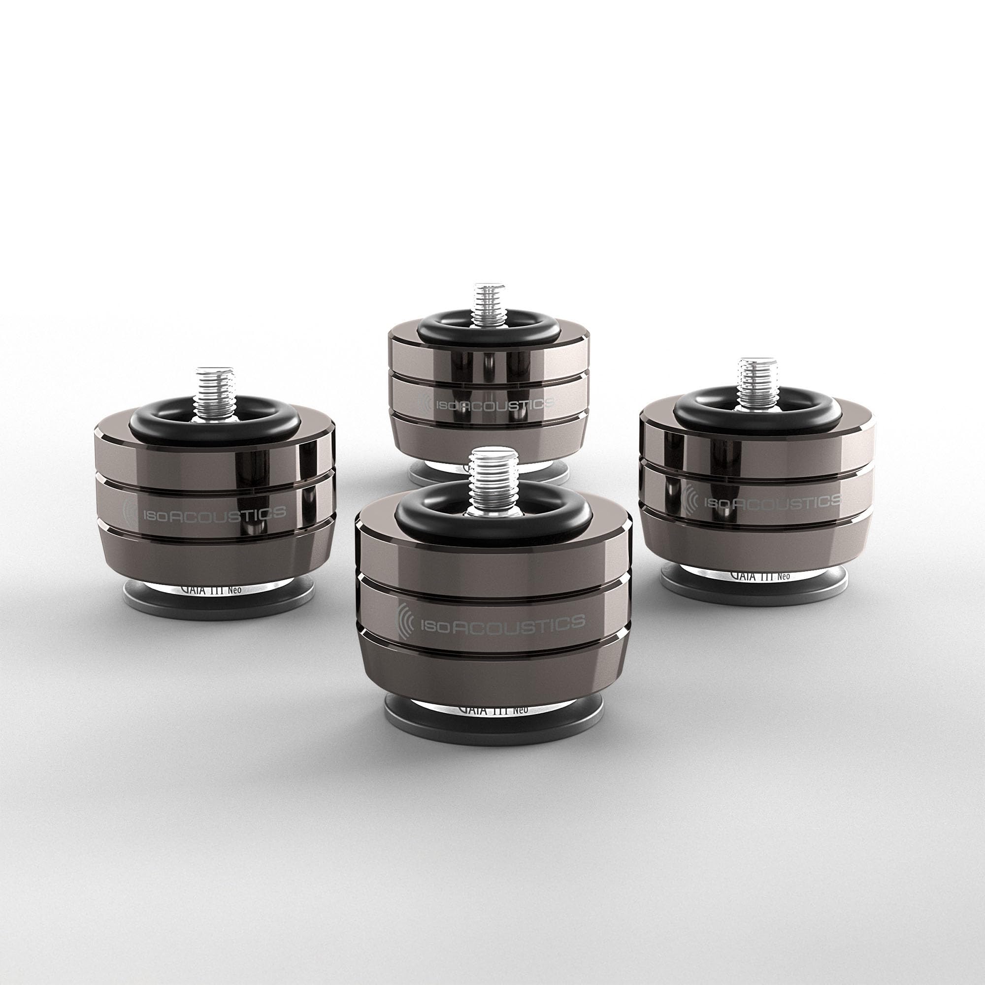 IsoAcoustics Gaia III Neo in Dark Chrome - Isolation feet for Speakers & subwoofers 70 lbs (32kg) or Less. (Set of 4)