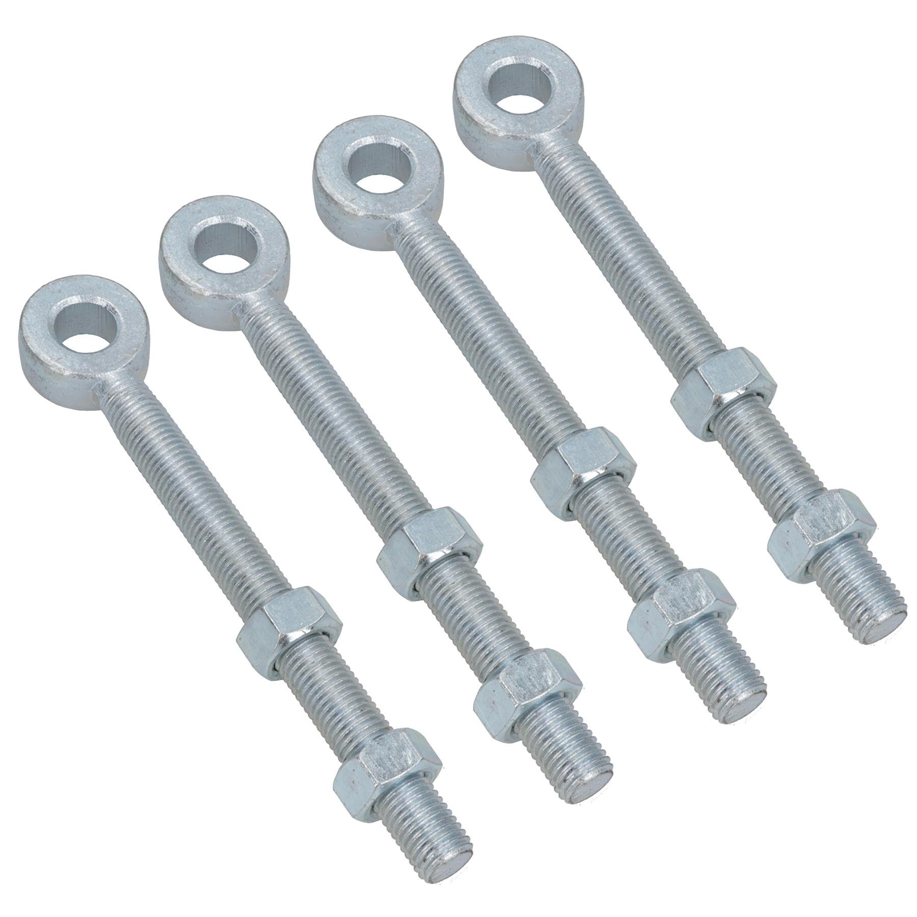 Swing Gate Long Eye Bolts Hinge + Nuts Adjustable Zinc Plated 20 x 150mm 4pc