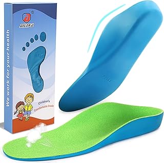 Ailaka Plantillas ortopédicas para zapatos para niños, almohadillas de espuma de poliuretano para pies planos, fascitis plantar, alivio del dolor en los pies, color Verde, talla 26/30 EU