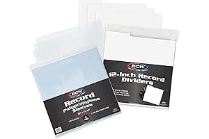 BCW 12-Inch Vinyl Style Outer Sleeves 100ct and White 12-inch Record Dividers...
