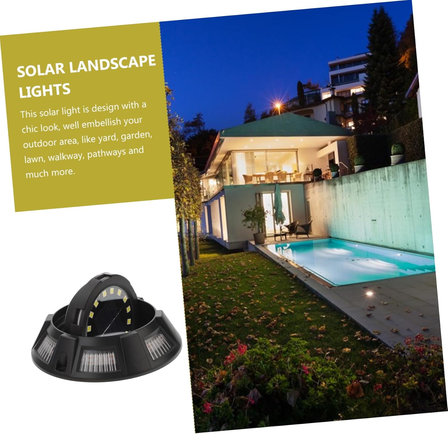 jojofuny 4pcs Solar Ground Lights In-ground Led Landscape Lights for Garden Pathway Outdoor Decor Color Changing Effects Easy to Install for Lawn and Ambiance