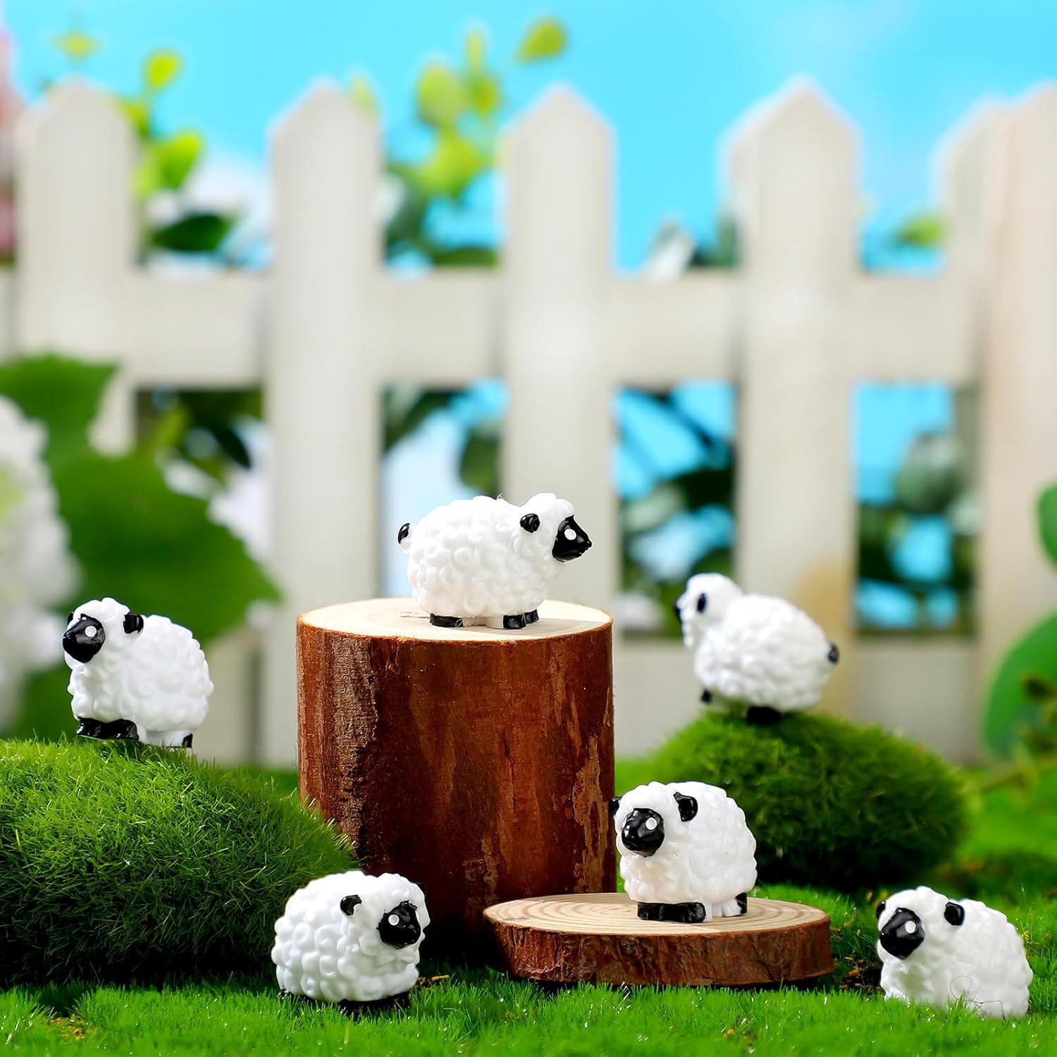 4 Pcs Mini Sheep Figurines – Tiny Resin & Plastic Sheep Statues for Fairy Garden, Micro Landscape, Cake Toppers, DIY Crafts, Indoor & Outdoor Decor, Farm Animal Ornaments, Gift for Collectors