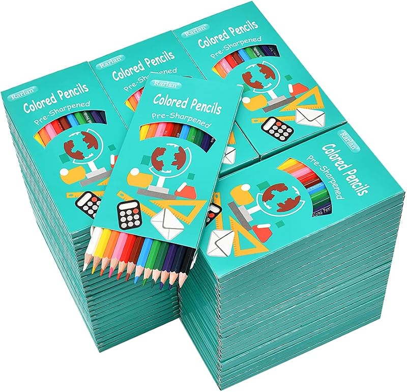 Rarlan Colored Pencils Bulk, 12 Assorted Colors, Pack of 96, 1152 Count | Pre-sharpened Colored Pencils, Coloring Pencils for Kids & Teachers, Back to School Supplies, Classroom Prizes