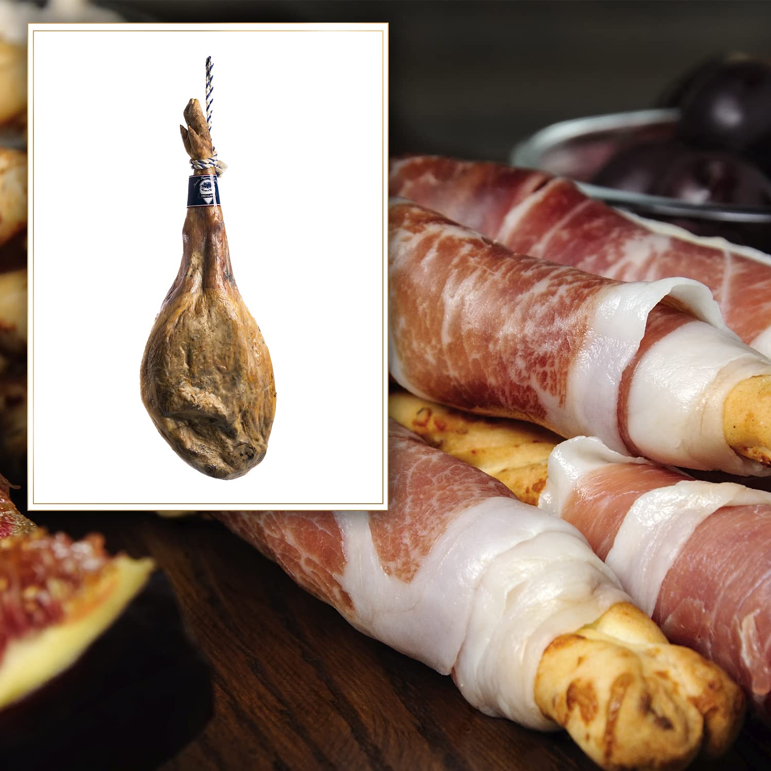 Orollano - Jamón Curado de 7.5 kg Aprox - Pieza de Jamón Serrano con Curación de 9 a 12 Meses - Procedente de Cerdos Blancos