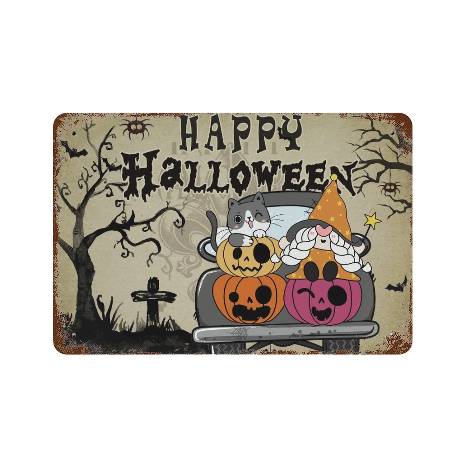 Panneau d'Halloween effrayant en métal anti-déchirure pour remplacer les affiches en carton
