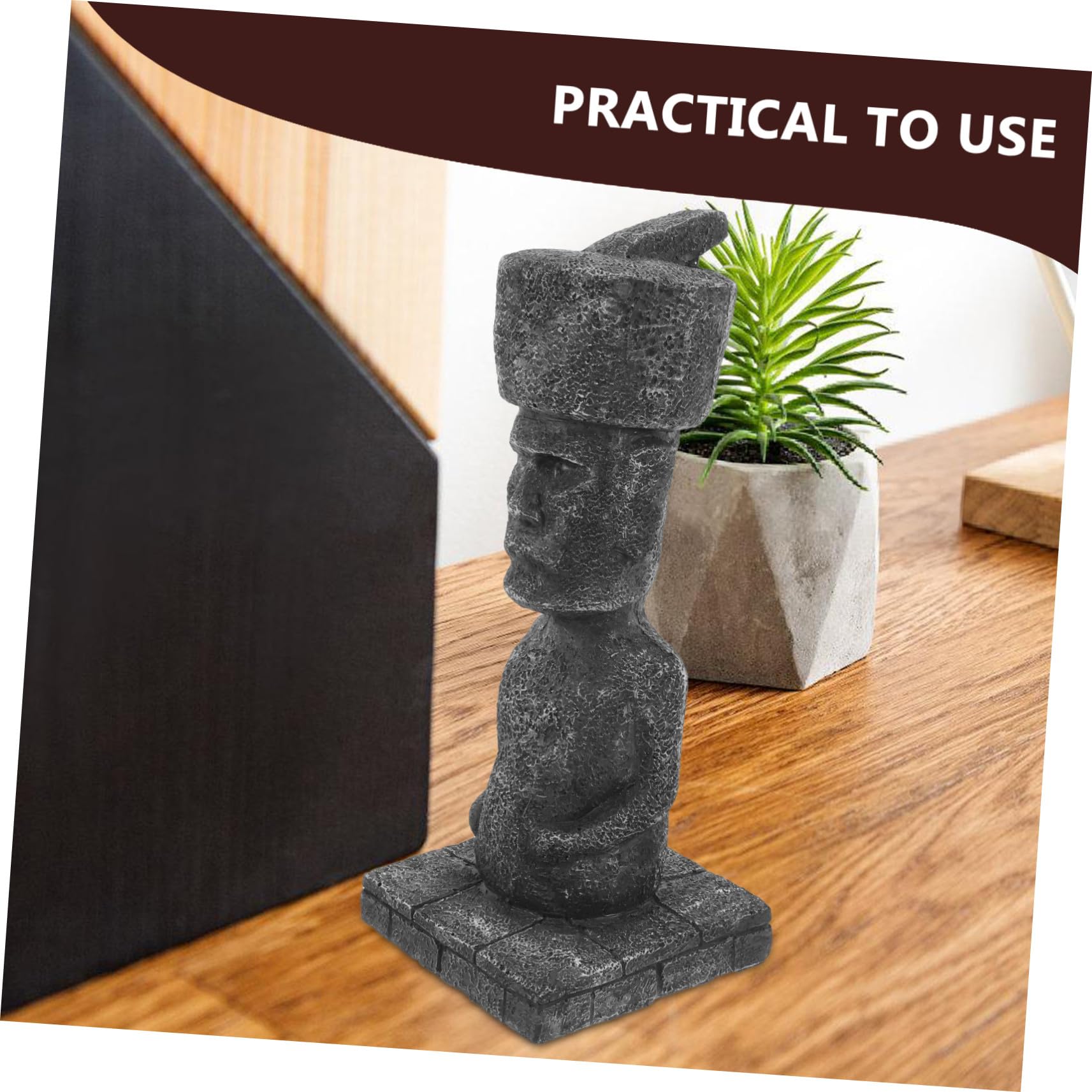 Statua Moai in Pietra Resistente Decorazione Paesaggistica Romana Antica Figurina Artistica per Vasche e Terrari Ornamento Realistico per Appassionati del Passato