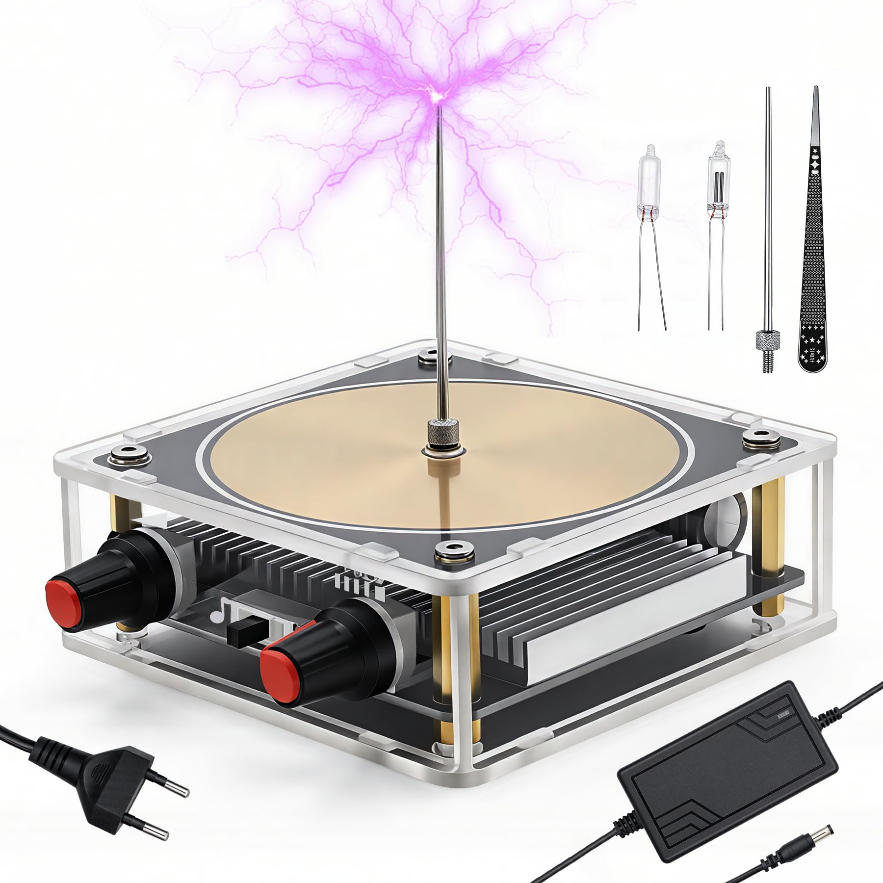 Music Tesla Coil, Bluetooth Music Tesla Coil,Touchable Artificial Arc,Solid State Tesla Coil Speaker, Wireless Transmission, for Science Experiment Teaching, Educational Use