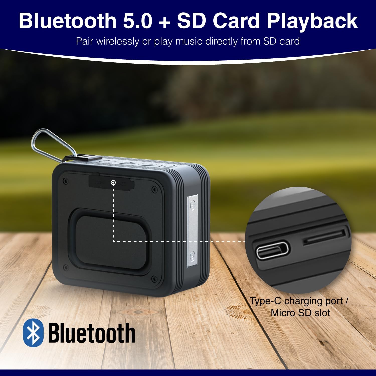 ULTICOR Golf Cart Speaker with Magnetic Mount & Carry Case – 10W Stereo Bluetooth Speakers, IPX7 Waterproof, 15H Playtime – Magnetic Golf Gifts for Men - Image 6