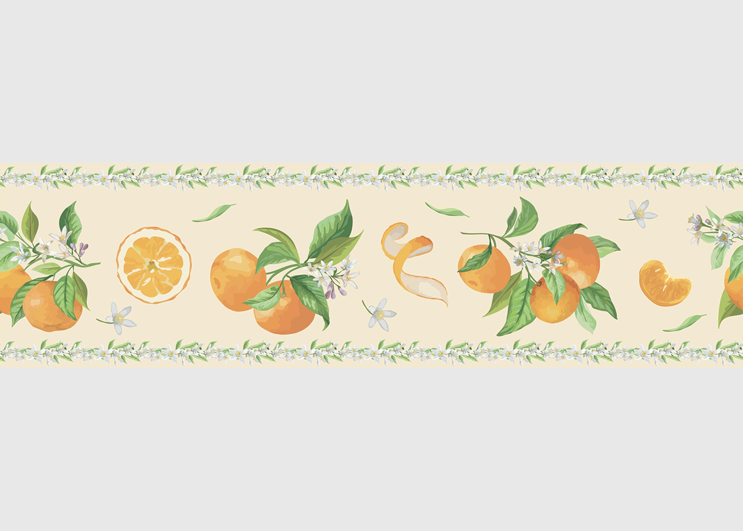 AG Design AWB 8442 Self-Adhesive Border Sunny Oranges, Waterproof Decoration for Walls, Furniture, Wallpaper, Wall Coverings and Doors, Film, Width 500 cm x Height 13.8 cm