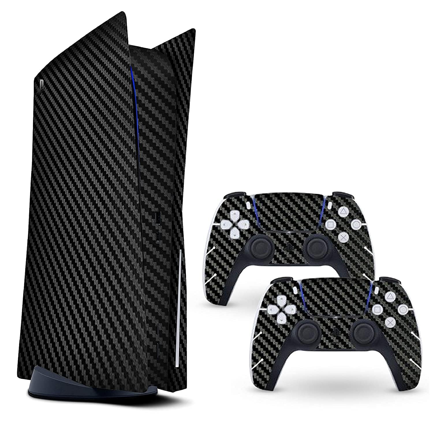 Khushi Decor Black Carbon Vinyl Sticker Decals for Playstation 5 Disk Version Console and Two Dual Sense 5 Sticker Skins Black PS5 Skin Console and Controller Design [Video Game] (B0CSP3MVZ5) Amazon Price History, Amazon Price Tracker
