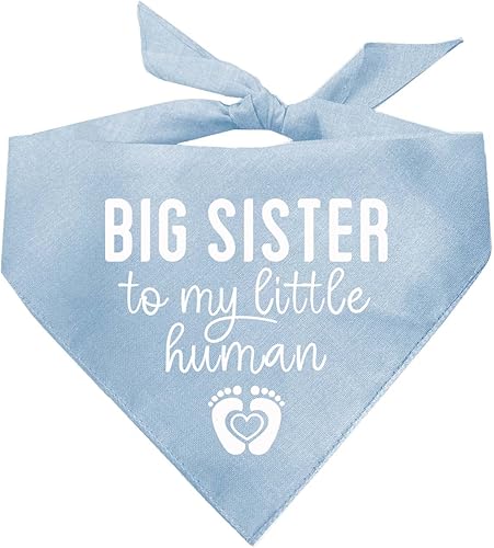 Bandana Big Sister to My Little Human Dog (rosa bebé o azul bebé)